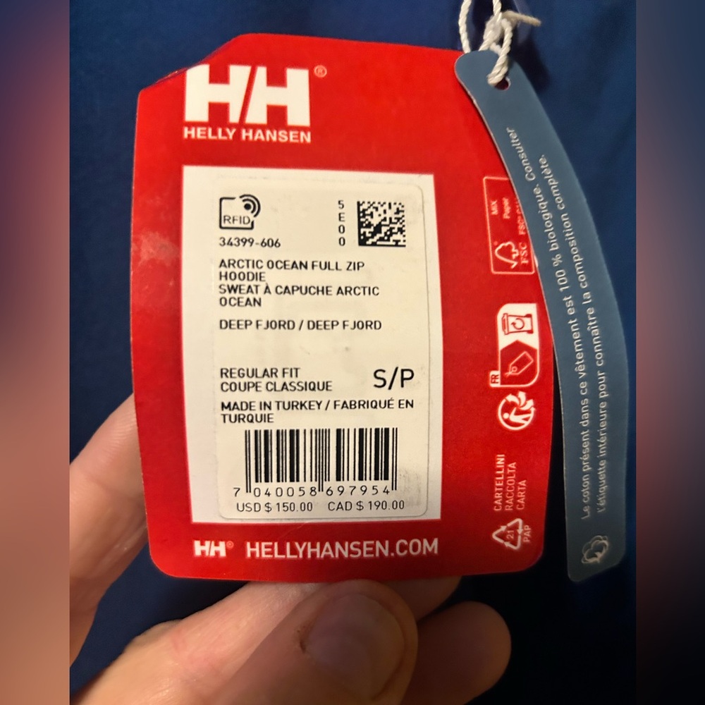 Helly Hansen NWT Men's Blue Jacket $150 organic sailing ocean - Picture 2 of 8
